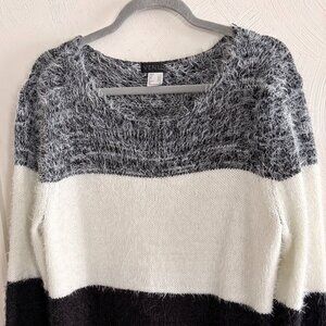 Venus Fuzzy Color Block Sweater
